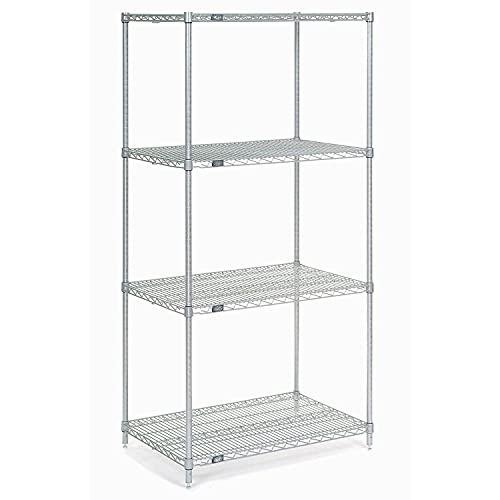 Nexel Chrome Wire Shelving, 24" W x 21" D x 74" H