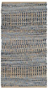 safavieh cape cod collection accent rug - 2'3" x 4', natural & blue, handmade flat weave coastal braided jute, ideal for high traffic areas in entryway, living room, bedroom (cap353a)