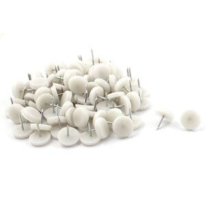 #1352 1/2" dia white oval head nail glides for wooden leg furniture 17-pack