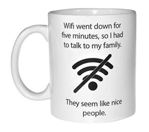 wifi quote funny coffee or tea mug - geek and computer nerd gift