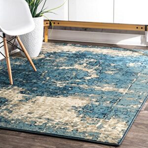 nuloom vintage lindsy area rug, 3' x 5', blue
