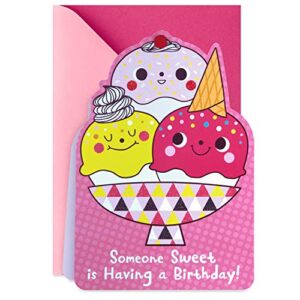 hallmark birthday card for kids (ice cream and stars stickers)