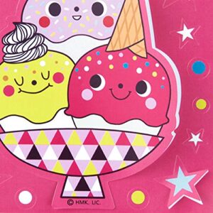 Hallmark Birthday Card for Kids (Ice Cream and Stars Stickers)