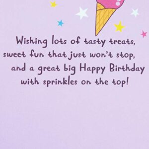 Hallmark Birthday Card for Kids (Ice Cream and Stars Stickers)