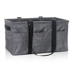 thirty-one deluxe utility tote in charcoal crosshatch - no monogram - 4441