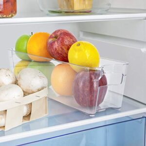 Glad Plastic Refrigerator Organizer Bin – Clear Stackable Fridge/Freezer Storage Container, 14.5” x 4.2” x 4”