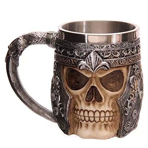 EightHD Stainless Steel Skull Mug 3D Design Cup