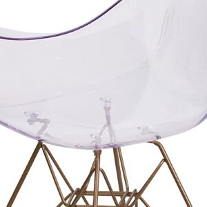 Flash Furniture Allure Series Transparent Side Chair with Gold Base