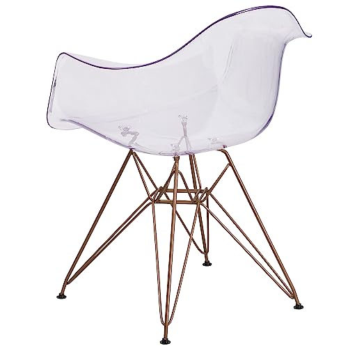 Flash Furniture Allure Series Transparent Side Chair with Gold Base