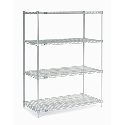 Nexel Chrome Wire Shelving, 54" W X 24" D x 63" H