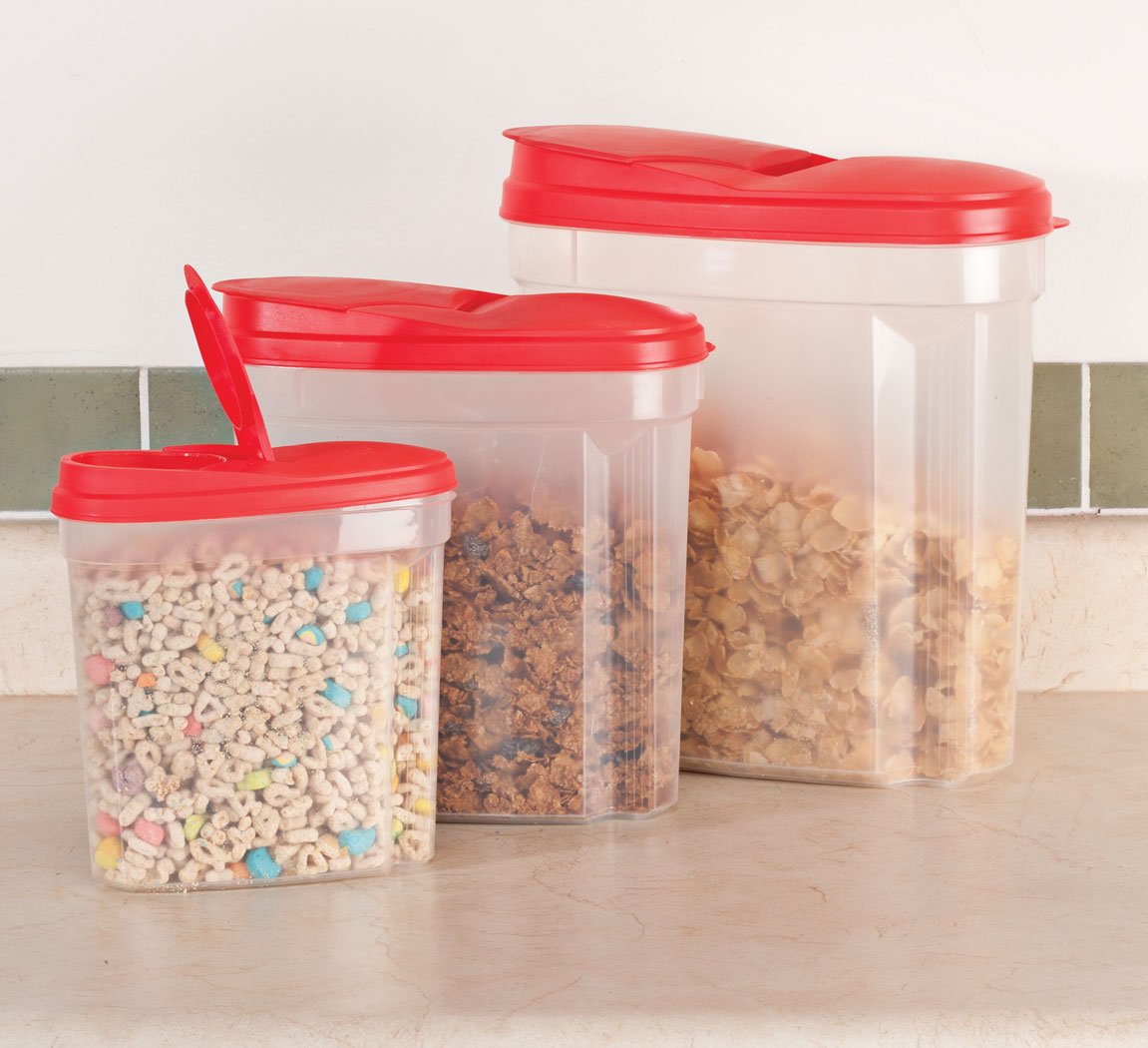 WalterDrake Pour and Store Plastic Dispensers Set of 3 Food Storage Container