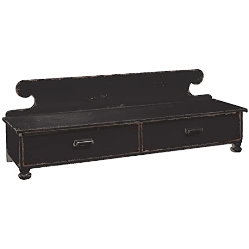 Black Counter Shelf Shabby Aged Finish Kitchen Drawer Desk Top Organizer Shelves