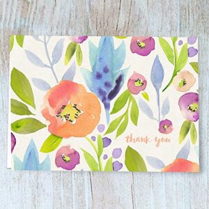 Fresh & Lucky 40 Thank You Cards With Yellow Envelopes - Multiple Watercolor Floral Graphic Designs - Perfect For Wedding Gifts, Birthday Gift, Party Invitations, Business Events, Donation Events And Any Occasions