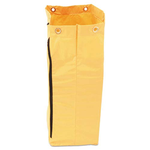 Rubbermaid Commercial Products-1966719 Cleaning Cart Bag, 24 Gallon, Yellow, Collecting Refuse or Laundry Items, Janitorial and Housekeeping Carts, Zippered Front