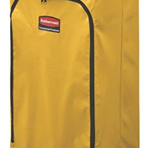Rubbermaid Commercial Products-1966719 Cleaning Cart Bag, 24 Gallon, Yellow, Collecting Refuse or Laundry Items, Janitorial and Housekeeping Carts, Zippered Front