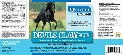 Uckele Devils Claw Plus Horse Supplement, 2lb, Pack of 2