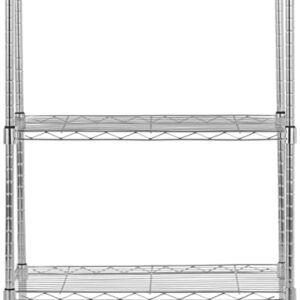 Amazon Basics 3-Shelf Adjustable, Heavy Duty Storage Shelving Unit (250 lbs loading capacity per shelf), Steel Organizer Wire Rack, Chrome, 23.2" L x 13.4" W x 30" H