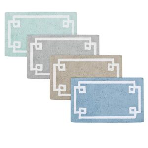 Madison Park Evan Cotton Tufted Washable Bath Mat , Luxury Solid Bathroom Rugs , 20" x 30" , Grey