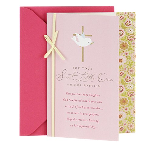 Dayspring Baptism Card for Baby Girls, Pink Dove Cross - 0399RZA1005