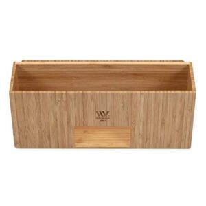 MobileVision Bamboo Desktop All-In-One Organizer for File Folders, Notepads, Pens, Stationary Items, Small Electronics and more