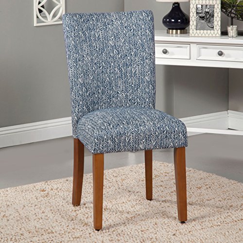 HomePop Parsons Classic Upholstered Accent Dining Chair, Set of 2, Navy