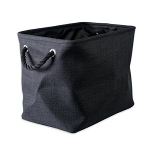 dii collapsible variegated polyester storage bin, large, black