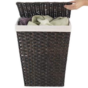 Whitmor Rattique Laundry Hamper with Lid and Removable Liner - Espresso