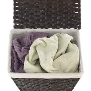 Whitmor Rattique Laundry Hamper with Lid and Removable Liner - Espresso