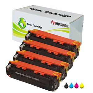 ink4work 4 pack compatible toner cartridge replacement for hp 125a cb540a cb541a cb542a cb543a color laserjet cp1215 cp1515n cp1518ni cm1312