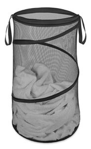 whitmor collapsible laundry hamper-ast pgray turq blk