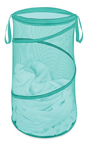 Whitmor Collapsible Laundry Hamper-Ast Pgray TURQ Blk