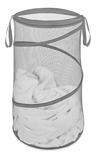 Whitmor Collapsible Laundry Hamper-Ast Pgray TURQ Blk