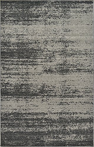 Unique Loom Del Mar Collection Area Rug - Lucille (5' 3" x 8' Rectangle, Dark Gray/ Ivory)