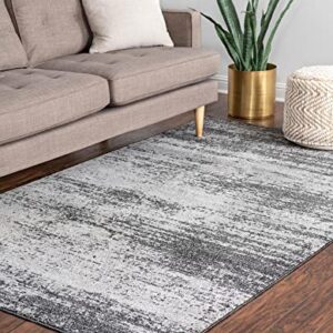 Unique Loom Del Mar Collection Area Rug - Lucille (5' 3" x 8' Rectangle, Dark Gray/ Ivory)
