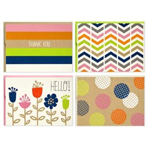 hallmark blank cards (stripes, dots, flowers, 40 cards with envelopes), model number: 5wdn2067