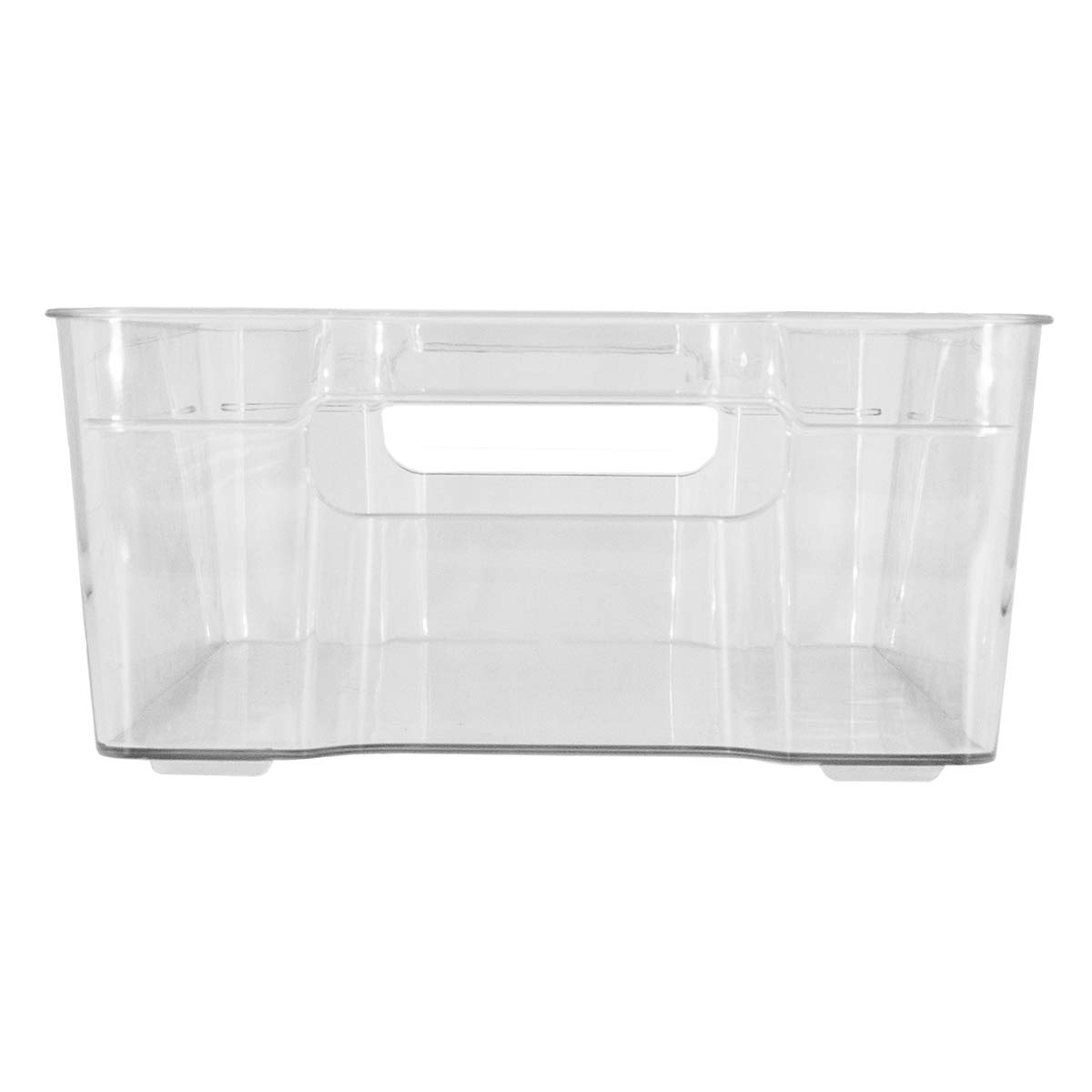 Glad Plastic Refrigerator Storage Bin with Handles | Clear Stackable Container for Fridge & Freezer Food, Produce, Pop | Heavy Duty Kitchen Organizer Box, 14.5” x 8.34” x 4