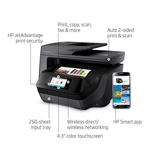 HP OfficeJet Pro 8720 All-in-One Wireless Printer, HP Instant Ink or Amazon Dash replenishment ready - Black (M9L74A)