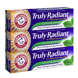 arm & hammer clean & fresh truly radiant toothpaste, 4.3 oz, 3 count (packaging may vary)