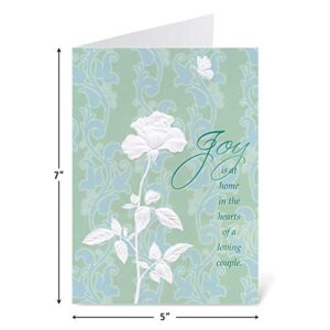 Deluxe Embossed Anniversary Card Value Pack - Set of 16 (8 designs), Large 5" x 7" Wedding Anniversary Cards with Sentiments Inside, White Envelopes