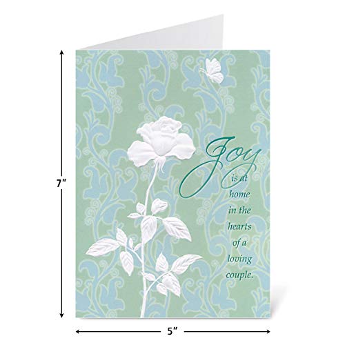 Deluxe Embossed Anniversary Card Value Pack - Set of 16 (8 designs), Large 5" x 7" Wedding Anniversary Cards with Sentiments Inside, White Envelopes