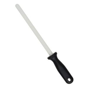 maymii total 12" length 8” length ceramic rod with handle knife sharpener kitchen sharpening stick white