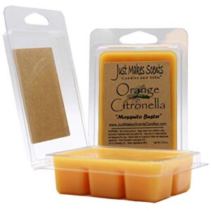 2 Pack - Orange Citronella Scented Blended Soy Wax Melts | for Use Indoors | Made in The USA by Just Makes Scents Candles & Gifts
