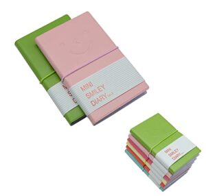 2 pcs random colour pocket notebooks, 3x5 inch mixed lined and blank paper mini order notebooks with pu leather cover (2)