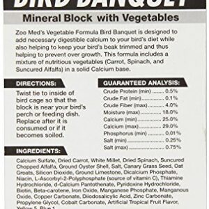 Zoo Med (3 Pack) Mineral Block with Vegetables Bird Banquet, 5-Ounce Each