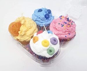 bakery box of four cupcake candles