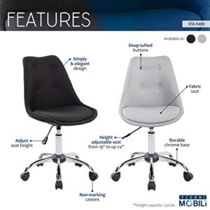 Techni Mobili Armless Task Buttons, Black Chairs