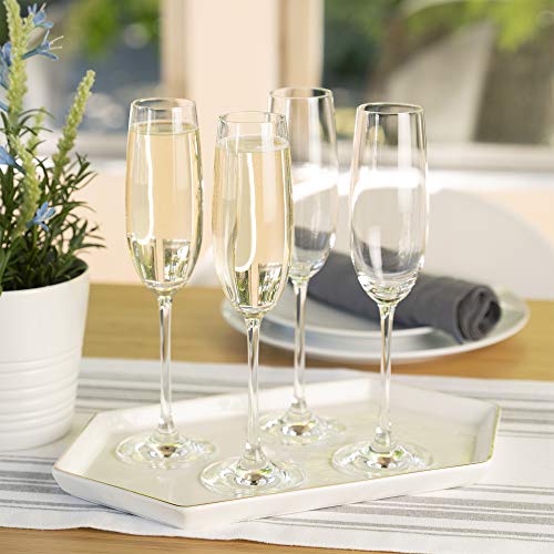 Spiegelau Salute Champagne Wine Glasses, Set of 4, European-Made Lead-Free Crystal, Classic Stemmed, Dishwasher Safe, Professional Quality Wine Glass Gift Set, 7.4 oz