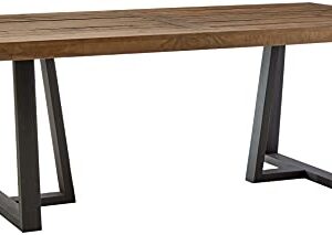 Alpine Furniture Prairie Dining Table, 84" W x 42" D x 30" H, Reclaimed Natural and Black Finish