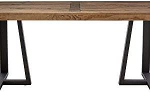 Alpine Furniture Prairie Dining Table, 84" W x 42" D x 30" H, Reclaimed Natural and Black Finish