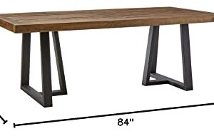 Alpine Furniture Prairie Dining Table, 84" W x 42" D x 30" H, Reclaimed Natural and Black Finish